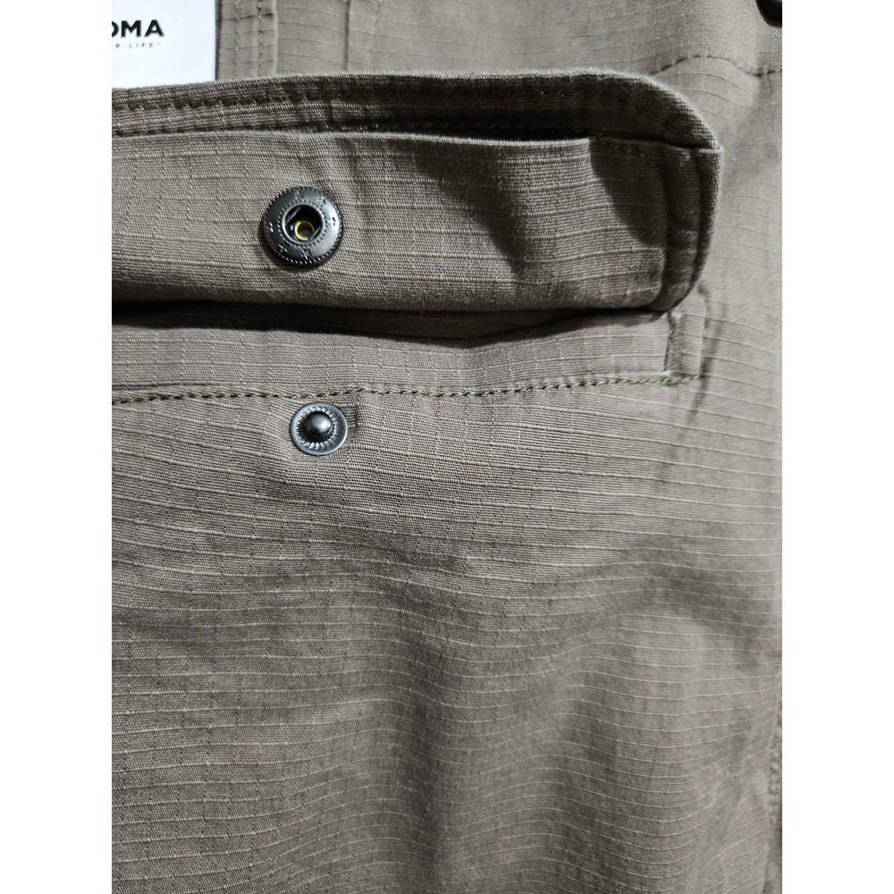 Sonoma Goods Mens Flexwear Cargo Shorts Brown Ripstop Size 54 Flap Snap Pocket - Picture 4 of 11